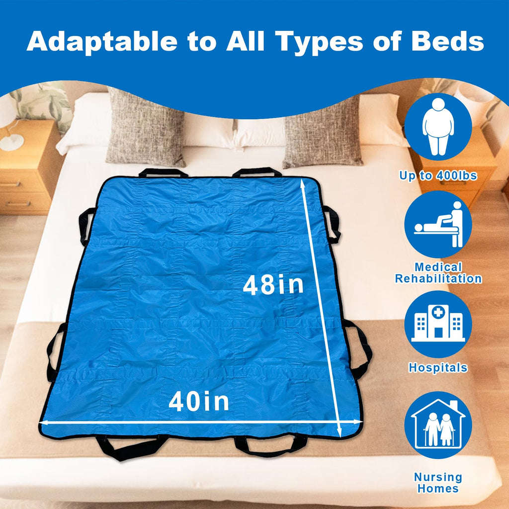 Multi-Functional 48x40 inch Positioning Bed Pads for Elderly, Bed Buddy Patient Lift Sling Handicap Accessories for Daily Living, Elderly Must Haves Assistance Products Patient Turning Device Reusable