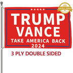 Probsin Trump Vance 2024 Flag 3x5 Ft Double Sided Trump Vance 2024 Take America Back MAGA Flag Party Supplies Yard Signs Hanging Poster for College Room Man Cave Welcome Photo Backdrop (Red)