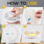 Kittmip 4 Pcs Flea Traps with 8 Sticky Discs for Inside Your Home Bug Killer Safe Flea Light Trap Safe to Pets and Kids Mosquito Trap Gnat Traps for UV Night Light Bug Catcher Attractant (White)