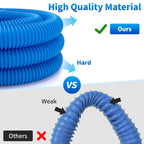 1.25 x 59 Inch Pool Hoses for Above Ground Pools,Pool Filter Pump Hoses,Compatible With Intex Filter Pump 607,637 With 12 Metal Clamps（3 Pack）