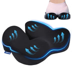 Juuwan Memory Foam Seat Cushion for Office Chair Pressure Relief Sciatica & Tailbone Pain Relief Memory Foam Coccyx Cushion for Long Sitting, for Home Chair, Gaming and Car Seat Cushion