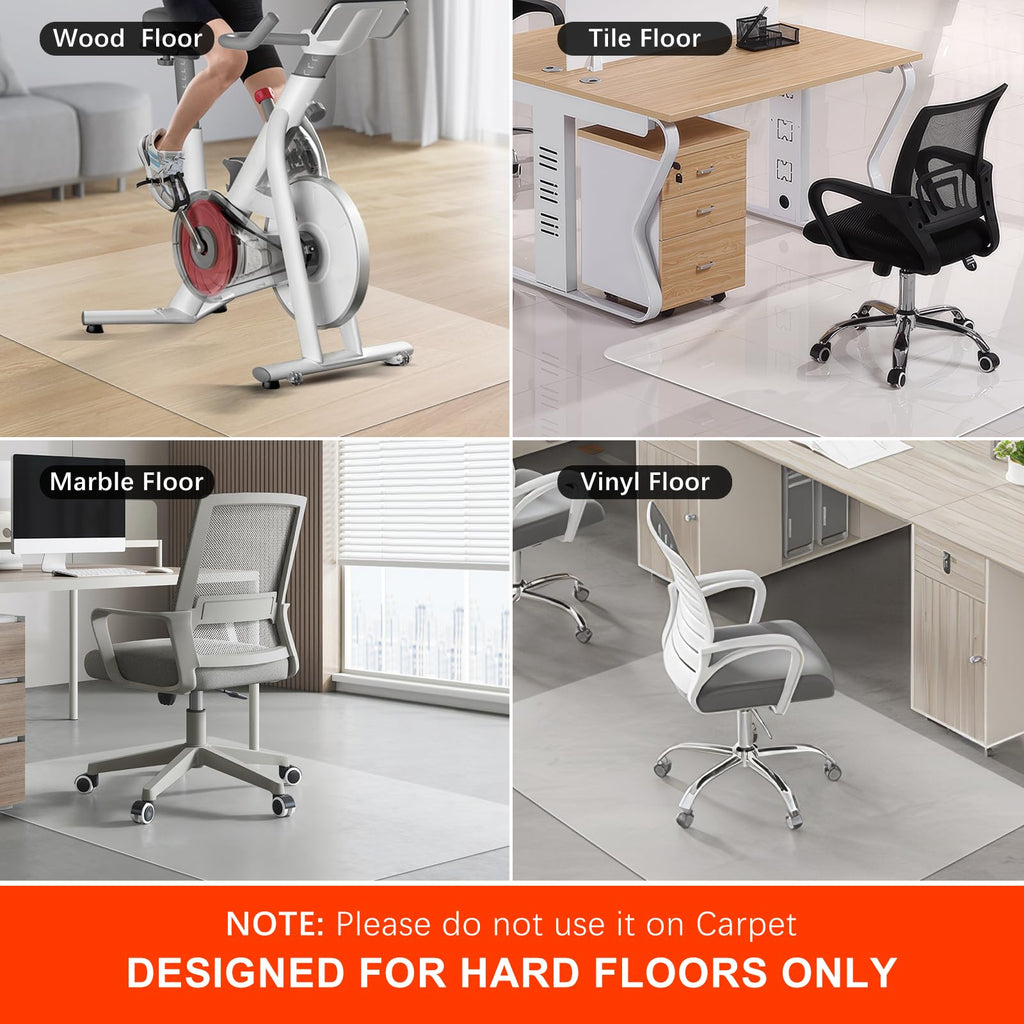 Vicwe Chair Mat for Hardwood Floor, 46” x 72” Large Office Chair Mats, Clear Floor Protector Mat, Easy Rolling Chair Mats for Office Home, Easy to Clean (Rectangle)