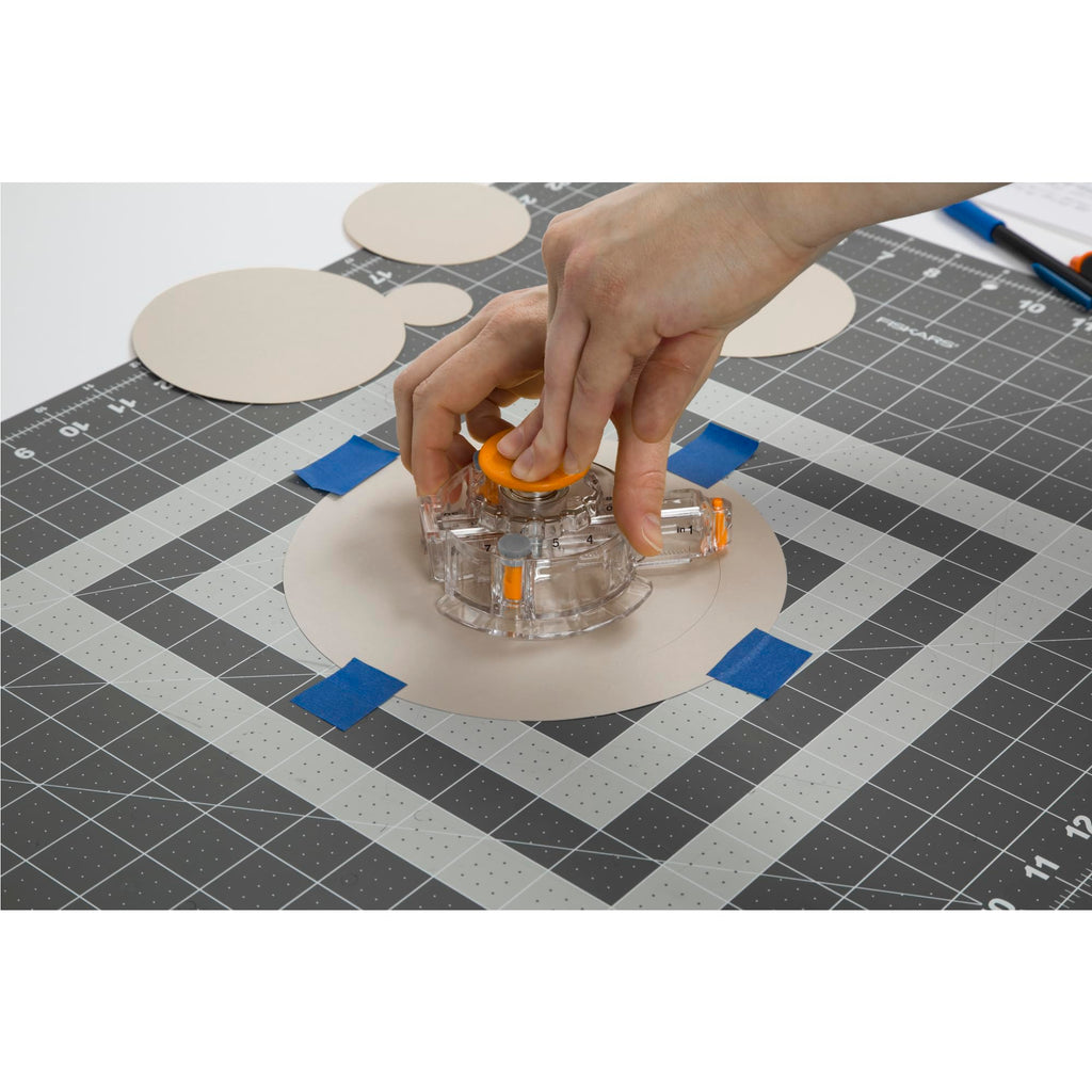 Fiskars Circle Cutter with 3 Replacement Blades - 1" to 8 Cut Length - Arts and Crafts Paper Cutter - Clear/Orange