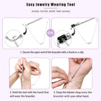 ChangWanna Bracelet Helper Tool Hook - Pretty Bracelet Helper to Put on Yourself, Easy Jewelry Wearing Tool Aid Assistance, Metal Bracelet Buddy Fastening Helper Fastener Necklace Clasp Helper Elderly