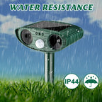 Kittmip Ultrasonic Animal Repellent Outdoor Solar Powered Pest Repeller Motion Activated Cat Dog Deterrent Waterproof Motion Sensor for Squirrels Raccoon Rabbit Fox, Garden Yard Farm(Green, 2 Pieces)