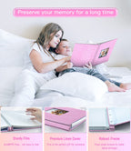 Popotop Photo Album Self Adhesive with Picture Display Window,40 Pages DIY Scrapbooking Supplies Kit for 4x6 8x10 Picture,Linen Cover Memory Book for Baby Wedding, with Scraper and Metallic Pen