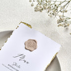 UNIQOOO Wax Seal Stickers - Eucalyptus Wedding Invitation Envelope Seal Stickers, 50 Pcs Self- Adhesive Taupe Stickers, Perfect for Invitation, Christmas, Gift Wrapping