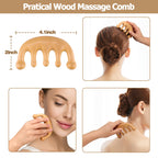 ANG TIAC Wood Therapy Massage Tools, Lymphatic Drainage Massager Maderoterapia Kit Body Sculpting Tools Wood Therapy Tools for Muscle Release,Anti-Cellulite,Body Sculpting and Contouring (6 in 1)