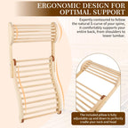 Sauna Backrest Infrared Sauna Backrest Accessories with Adjustable Pillow Wooden Slip-Resistant Non-Toxic Comfortable S-Shape Design Sauna Chair for Any Barrel or Infrared Sauna