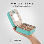 Parima Christmas Gifts List 2024 Ideas - Personalized Initial Travel Jewelry Case, 4 5 6 7 8 9 10 11 12 Year Old Girl Birthday Gifts Christmas Gifts for Daughter Granddaughter - Letter E, Aqua Blue