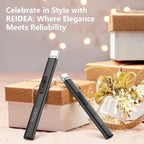 REIDEA Electric Lighter Candle Lighter, Windproof Flameless USB Rechargeable Arc Retractable Lighter with Safe Button and Power Indicator for Candle, BBQ and Fireworks, R1 Flat, Obsidian Black