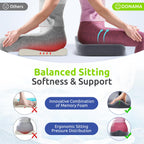 Ergonomic Seat Cushion for Tailbone Pressure Relief - Memory Foam Seat Pad for Comfort & Posture Improvement - Ideal for Office Chair,Desk Chairs, Car Seats, Wheelchairs, Home & Office Use(Dark Gray)