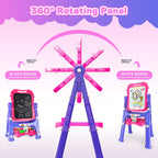 STEAM Life Easel for Kids Art Easel for Toddler Easel - 4in1 Double-Sided Large Magnetic Board Kids Chalkboard Easel Drawing White Board for Kids Magnetic Letters Numbers Christmas Gift for Kids Girls