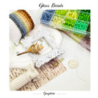 Gaspletu 2600PCS 6mm Glass Beads for Jewelry Making, 48 Colors Crystal Beads Bracelets Making Kit, Christmas Colors 2 Box Round Beads Suitable for Beginners