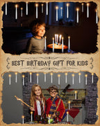 Floating Candles with Wand - 12 Pack Halloween Decorations Magic Flameless Candles Flickering Warm Light LED Hanging Candle Remote, Battery Operated Candles for Christmas Outdoor Indoor Party Decor