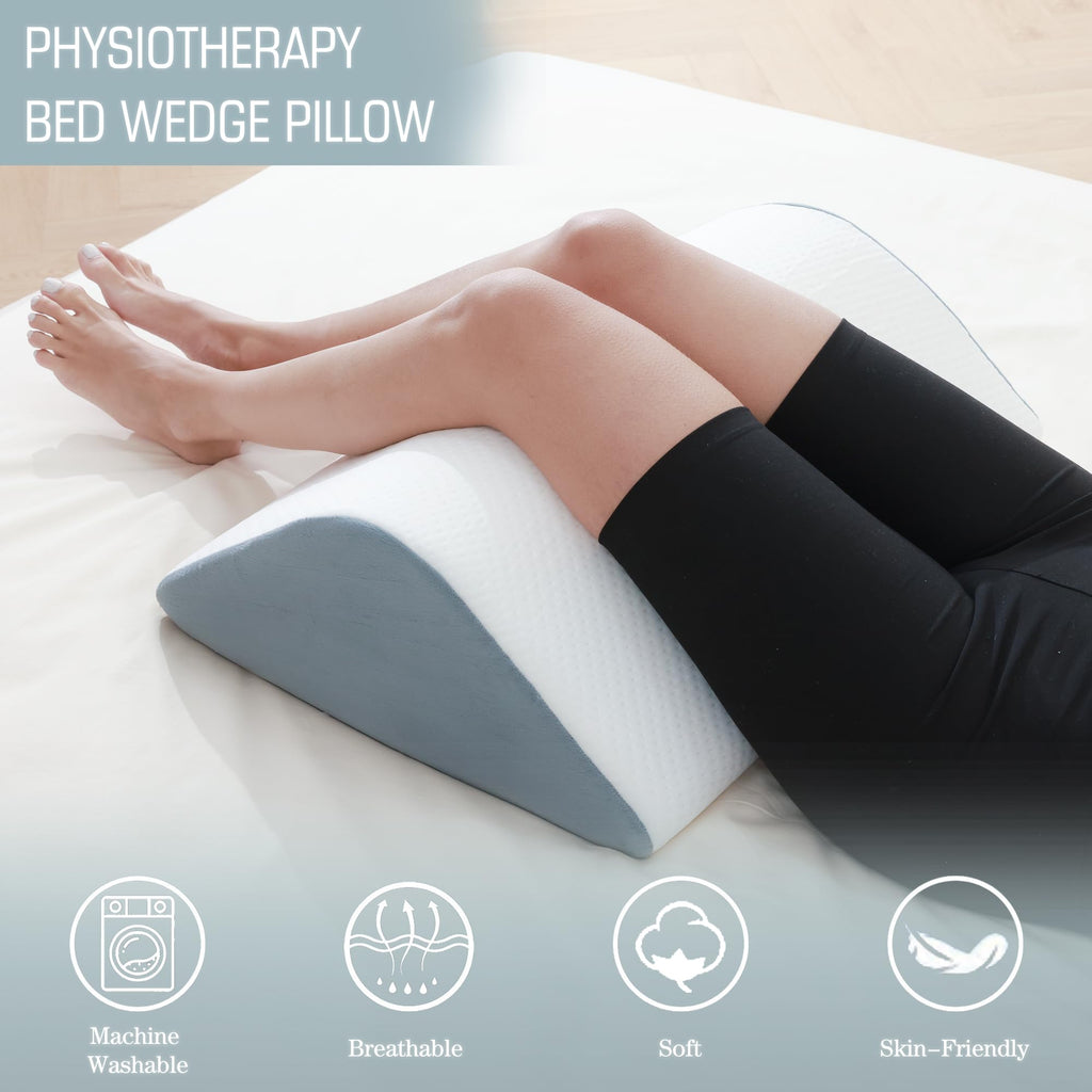 Ziiyllean Wedge Pillow for Knee Bed Wedge Pillow for Sleeping, Wedge Pillows for After Surgery Leg Pillow for Sciatica Back Knee Hip Ankles Back Pain Relief