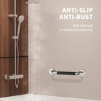 20 Inch Shower Grab Bar w/Anti Slip Rubber Grip, Munzong Stainless Steel Bathroom Grab Bar, Chrome Bathroom Balance Bar,Safety Handrail Support,Handicap Injury Elderly Senior Assist Bath Handle