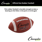 Rubber Football – Durable All-Weather Football with Enhanced Grip - Backyard Play & Training - Official Size