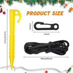Inflatable Stakes and Tethers, Include Plastic Tent Stake, Tether with Hook Inflatable Spikes Christmas Halloween Holiday Party Decoration Accessories for Garden Yard Home Lawn Yellow (72 Pieces)