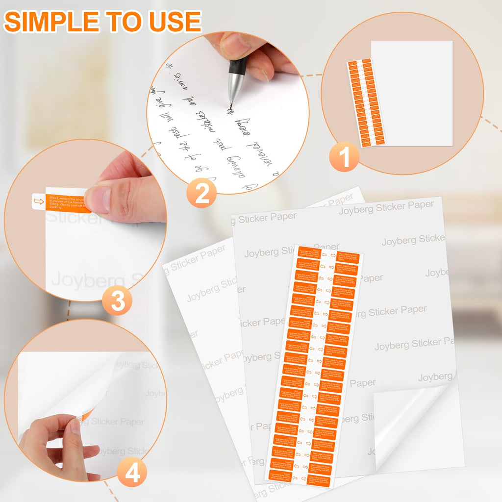 Printable Sticker Paper for Inkjet Printer, 40 Sheets 8.5"x11'' Matte Sticker Printer Paper Full Sheet Labels for Laser/Inkjet Printers, Letter Size