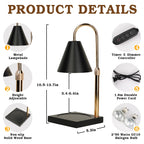 Candle Warmer Lamp with Timer Dimmer, Electric Candle Lamp Warmer for Bedroom Decor, Women Gifts for Christmas, Adjustable Metal Candle Lamp, Mom Gifts Ideas, Home Decor for House Warming Gifts, Black
