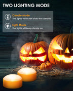 Luditek 2-Pack Halloween LED Pumpkin Lights with Remote and Timer, Battery Operated Orange Jack-O-Lantern Light for Halloween Decor, Flameless Candles for Pumpkin Decorations
