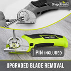 SnapFresh Cordless Electric Scissors, 4V Electric Mini Box Cutter, Carpet & Cardboard Cutter Tool with a Replacement Blade/Charger, Rotary Cutter for Cardboard Packages Leather Plastic （Green）