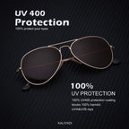 Classic Aviator Sunglasses for Men Women Driving Sun glasses Polarized Lens UV Blocking (3 Pack) 58mm