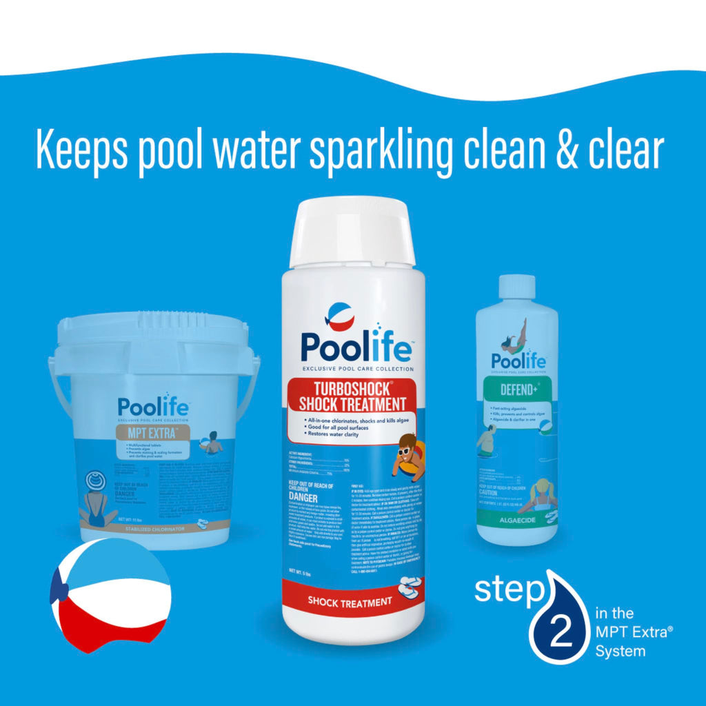 Poolife Turbo Shock to Eliminate Algae, Bacteria & Cloudy Water - Strongest 78% Calcium Hypochlorite Pool Shock - Fast-Dissolving, No Pre-Mixing - Safe Chlorine Shock for All Surfaces - 12 X 1lb Bag