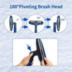 KOKKING 4 in 1 Snow Shovel Kit Extendable Snow Brush 180°Pivoting with Ice Scrapers & Snow Brushes with Foam Grip for Car, Trucks, SUVs, Vehicle (Blue)