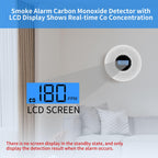 Coreel Smoke Detector Carbon Monoxide Detector Combo with Digital Display and Sound Light Alarm, 2-in-1 Smoke & CO Alarm with Battery Operated for Home, Travel or RV