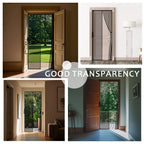 Magnetic Screen Door with Stay Open Buckles - Door Curtains Heavy Duty Self-Sealing Mesh,Powerful Magnets (Fit for Door Size:36x82 Inch,Screen Itself Size:38x83 Inch, Black)