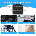YOUFI Extra Thick Large Seat Cushion -19 X 17.5 X 4 Inch Gel Memory Foam Cushion with Carry Handle Non Slip Bottom - Pain Relief Coccyx Cushion for Wheelchair Office Chair (Black (1PACK))