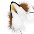 HAOAN Handmade Faux Fur Fox Wolf Ears Headband Halloween Christmas Cosplay Party Costume Accessories