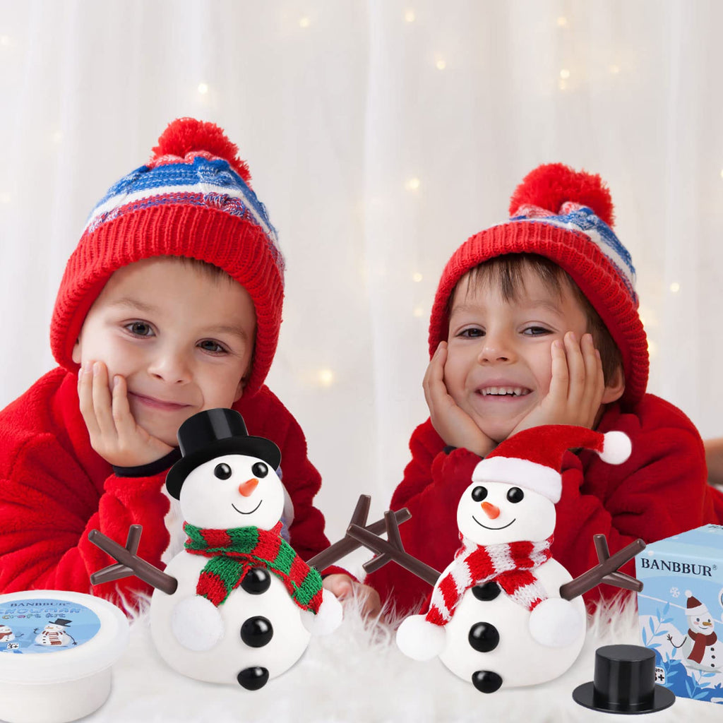 BANBBUR 9Pack Build a Snowman Kit Snowman Crafts for Kids,Modeling Clay Snowman DIY Kit, Christmas Stocking Stuffers for Kids,Christmas Crafts Xmas Gift