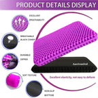 Auvivasital Plus Size Gel Seat Cushion for Long Sitting, Extra Large and Thick Pressure Relief Seat Cushion for Back, Hip, Sciatica, Tailbone Pain, Use for The Car, Office, Wheelchair, Stadium.(Pink)