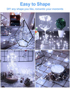 20 Pack Fairy Lights Battery Operated 3.3ft 20 LED Mini String Lights Copper Wire Twinkle Lights for Mason Jars Festivals Wedding Christmas Party Centerpiece Table Decorations, Warm White & Cool White