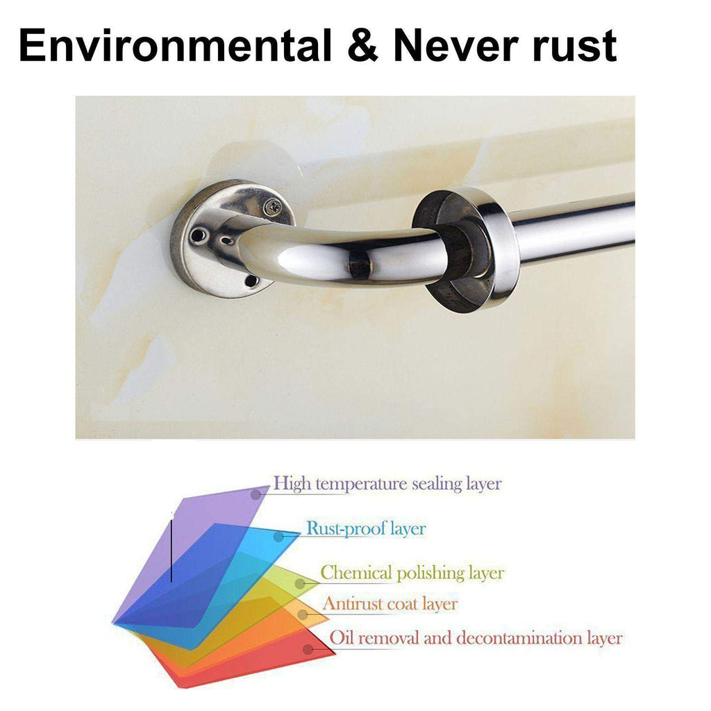 2 Pack 16 Inch Shower Grab Bar, ZUEXT Chrome Stainless Steel Bathroom Grab Bar, Shower Handle, Bathroom Balance Bar, Safety Hand Rail Support - Handicap, Elderly, Injury, Senior Assist Bath Handle