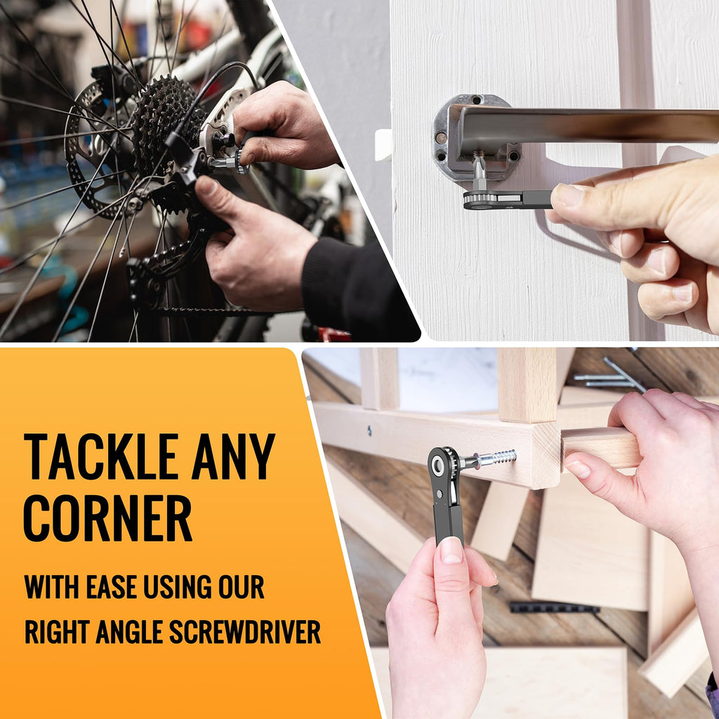 Gifts for Men Right Angle Screwdriver: Mini Tool Kit Ratchet Allen Wrench Drill Bit Set Small Ratcheting Screwdriver Set, Cool Tools for Men Gifts, Christmas Gifts Stocking Stuffers for Adults Men Dad