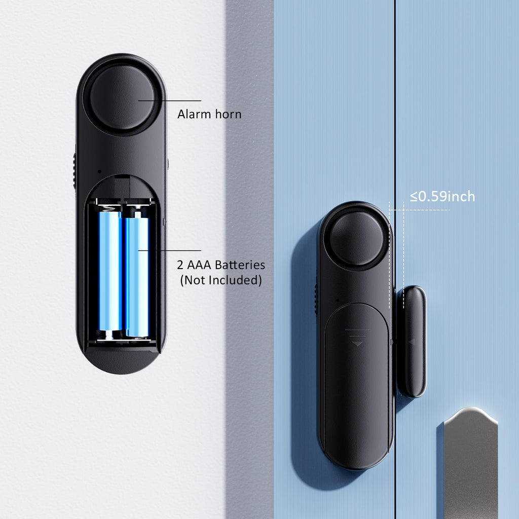 Door Alarms with Remote When Opened 2-Pack, 120dB Door/Window Opening Sensor for Kid Safety/Home Security, House/Apartment/Business Entry/Pool Sliding Door, Monitor Alert for Dementia/Elderly, Black