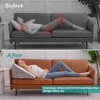 Bedluxe Wedge Pillow for Sleeping, Adjustable 9&12 Inch Foldable Bed Wedge Pillow Set, Orthopedic Memory Foam Triangle Pillow Wedge, 7-in-1 Elevated Pillows for Leg and Back Support, White/Grey