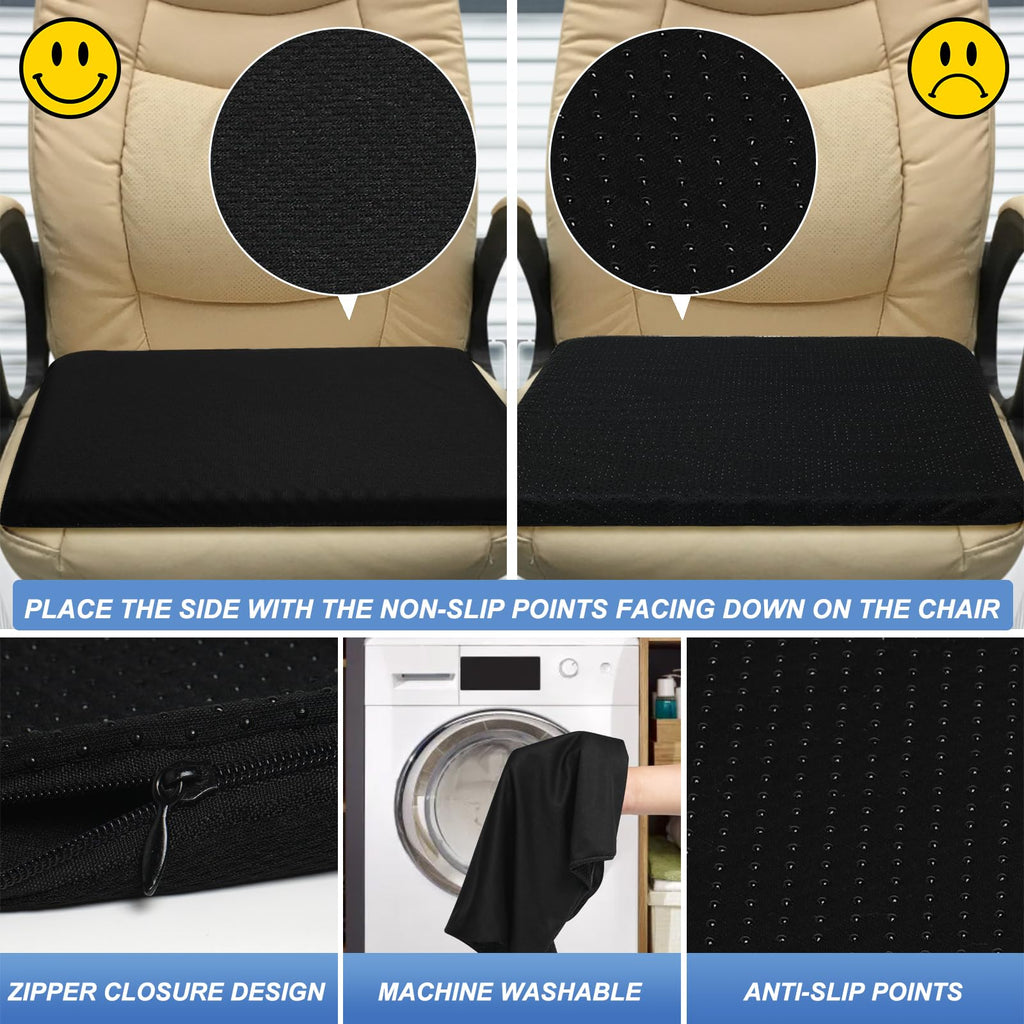 LYUANEC Gel Seat Cushion for Long Sitting, (18.5 Inch Extra Large Cushion) Soft＆Breathable Gel Cushions for Pressure Relief, Wheelchair Seat Cushions, Honeycomb Seat Cushions, Office Chair Cushions