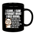 I Came I Saw I Forgat What I Was Doing Old People Elderly Gifts for Women Mom Men Grandpa Grandma 70th 80th 90th Birthday Senior Citizen Gifts for People with Dementia Ceramic Mug 11 oz Black