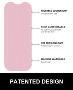 OTHWAY No Suction Cup Bath Mat: 39x16 inch Extra Long Bathmat│Perfect for Refinished or Ordinary Bath Tubs│Made of Nature Rubber│a Blessing for The Elderly and Children (Pink)