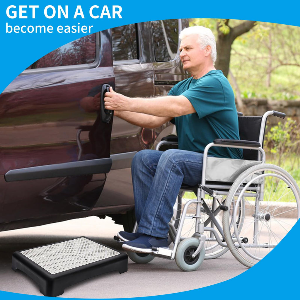 One Step Stool,Non-Slip Mobility Step Platform Assistive Devices for Adults and Elderly, Indoor and Outdoor Portable Step Riser for Safety Step for Car Bedside Office Shower Stairs