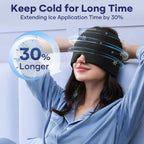 Qnoon Migraine Relief Cap, Migraine Headache Relief Cap Hat Mask Products, Cooling Gel Hat Head Wrap for Migraine, Tension, Stress & Puffy Eyes,Natural Therapy for Instant Headache Relief