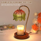 Dimmable Flower Candle Warmer Lamp with Timer, Pink Candle Lamp Warmer for Jar Candle, 2024 Womens Gifts for Christmas, Xmas Gifts for Mom Unique, Home Decor for Bedroom Living Room Decor Aesthetic