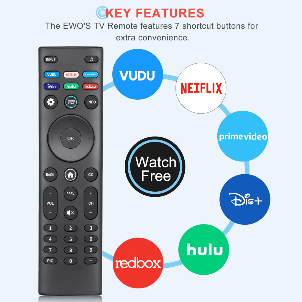Universal Remote Control XRT140 for VIZIO Smart TV Remote Replacement XRT136 XRT260 XRT270 Smartcast D, E, M, P, V, PX Series Smart TVs