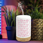 Ceramic Ultrasonic 100ml Aromatherapy Diffuser with Lavender Lemon Orange Peppermint Essential Oils Handcrafted Mist Humidifier Diffuser 7 LED Colors Changing Lights for Home Office