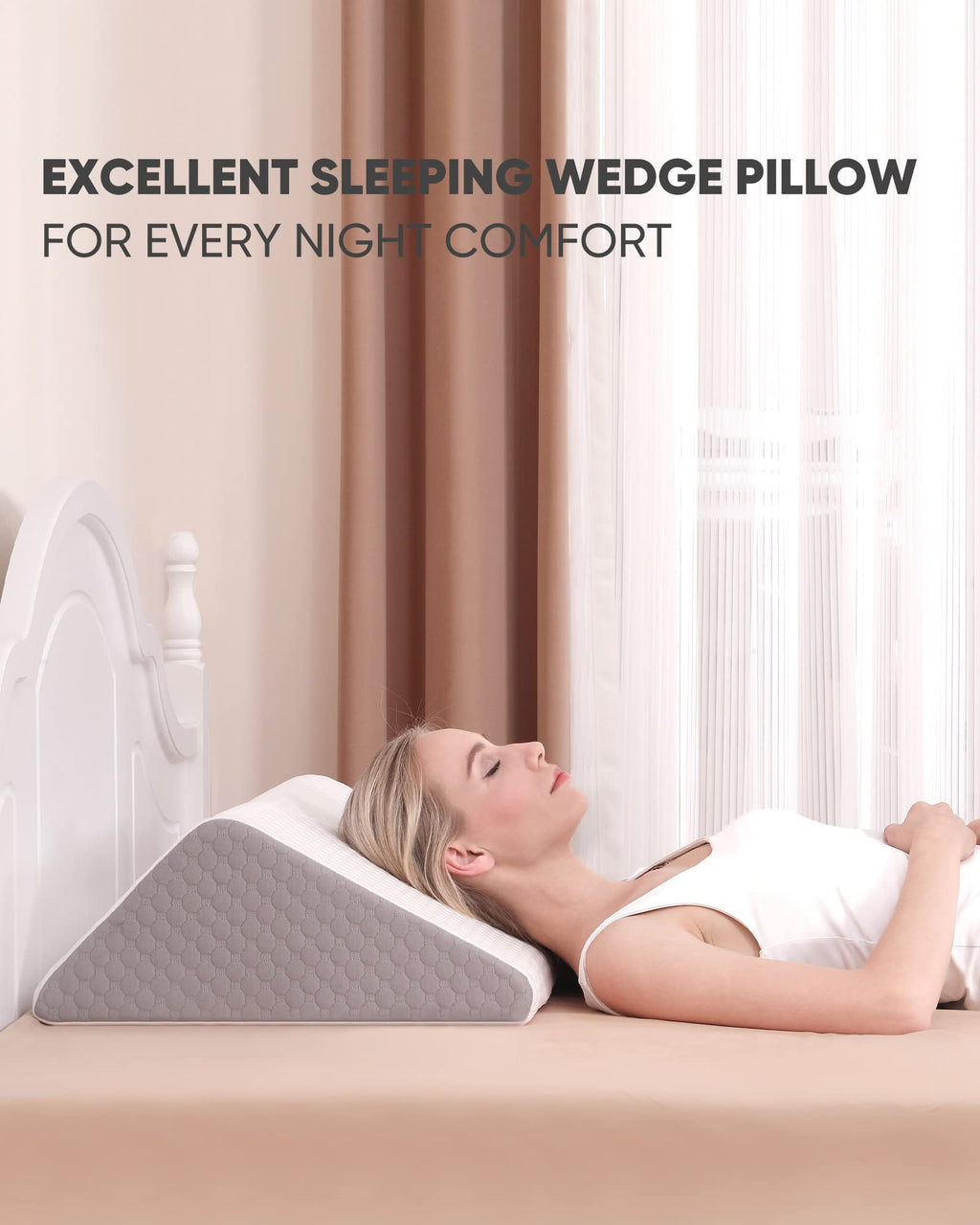 Forias Memory Foam Leg Wedge Pillow – 8" Triangle Design for Relaxed Sleeping Comfort